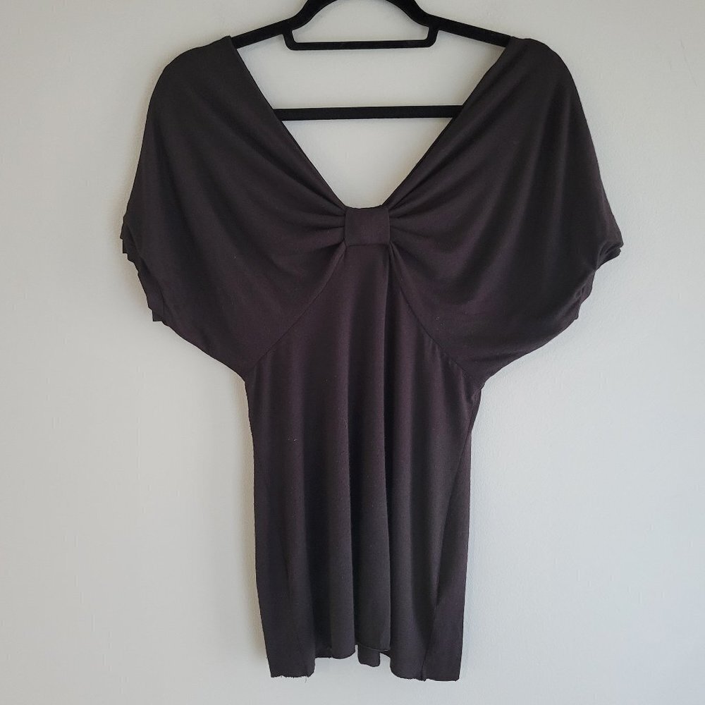 Bailey 44 Black V Neck Short Sleeve Top Size M